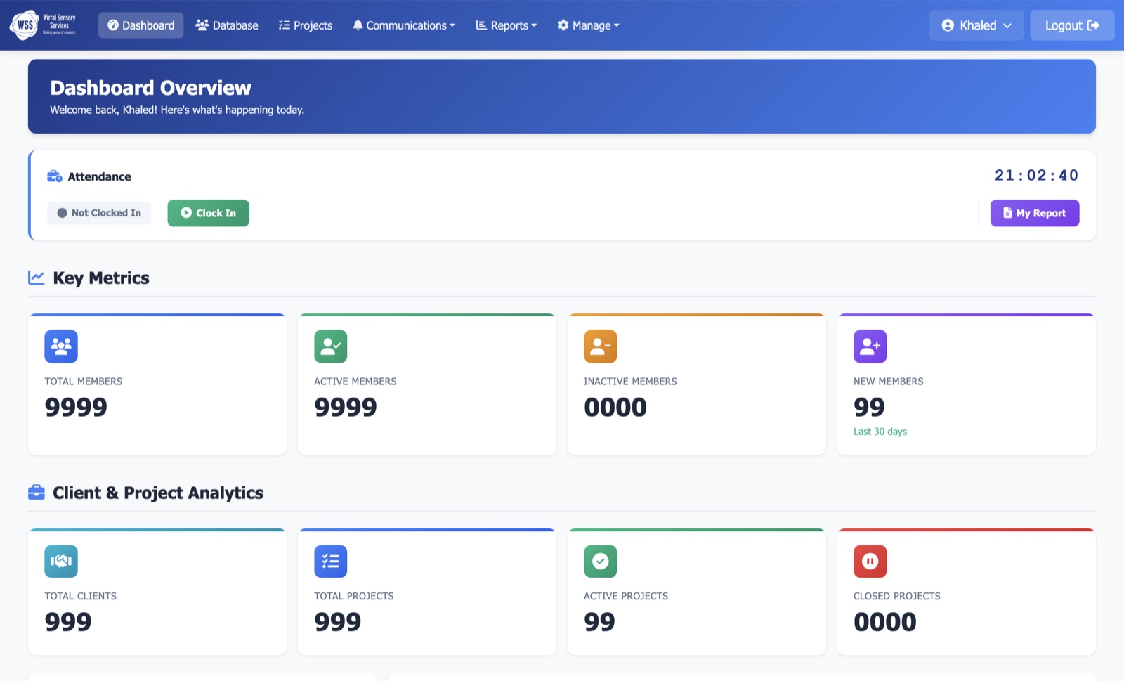 WSS admin panel